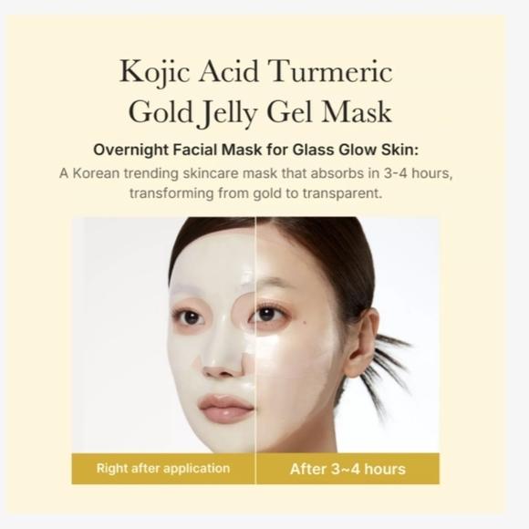NEW Medicube Kojic Acid Turmeric Brightening Gold Jelly Gel Mask Pack Of 4 - Picture 2 of 5